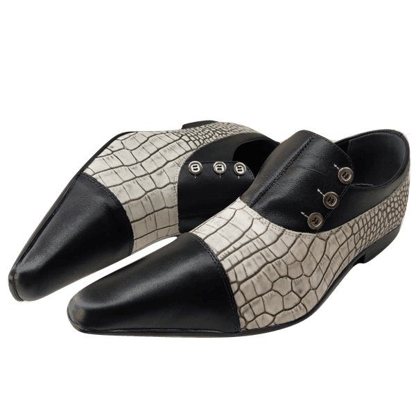 Sapato Masculino Em Couro Social Executivo Branco Duo Veneza Collection Ref: 7042