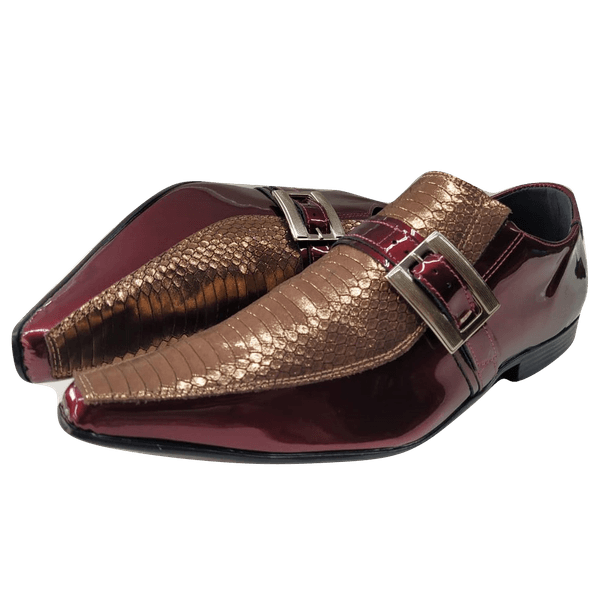 Sapato Masculino Em Couro Social Executivo Vermelho Serpieri Veneza Collection Ref: 7060