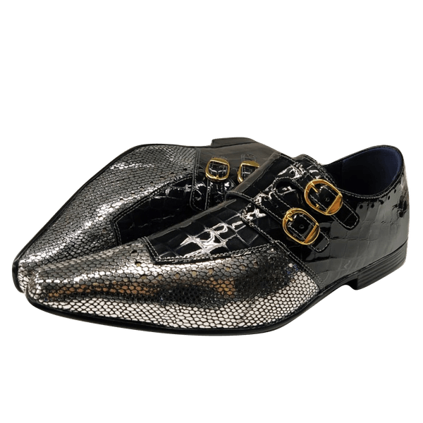 Sapato Masculino Em Couro Social Executivo Prata Duo Veneza Collection Ref: 7067