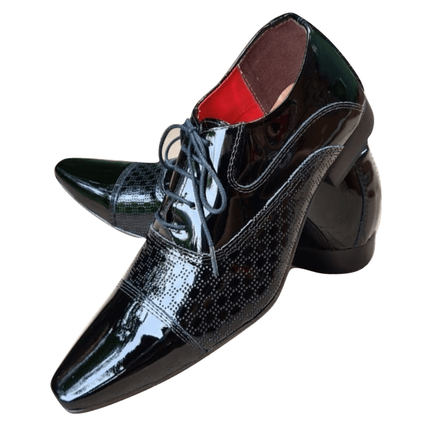 Sapato Masculino Italiano Em Couro Oxford Preto Gambit Ref: 1034