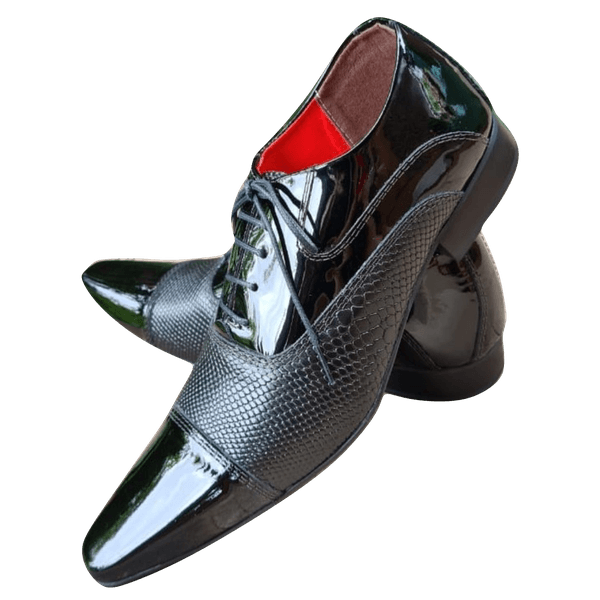 Sapato Masculino Italiano Em Couro Oxford Preto Division Ref: 1035