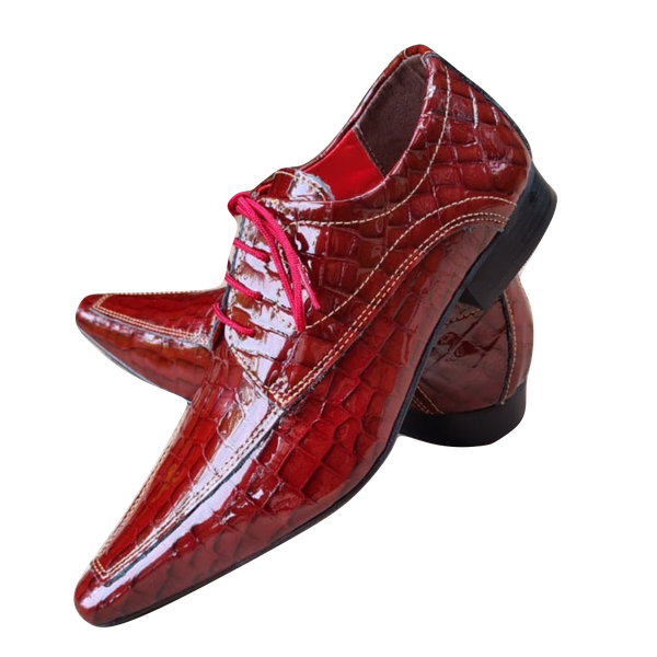 Sapato Masculino Italiano em Couro Vermelho Danglars Ref 1039