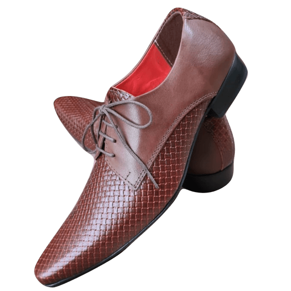 Sapato Masculino Italiano Em Couro Marrom Villefort Ref: 1041
