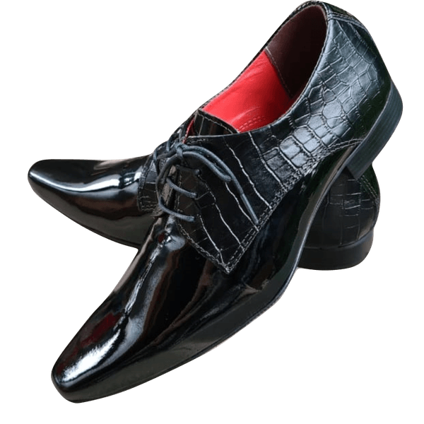 Sapato Masculino Italiano Em Couro Preto Mercedes Ref: 1045