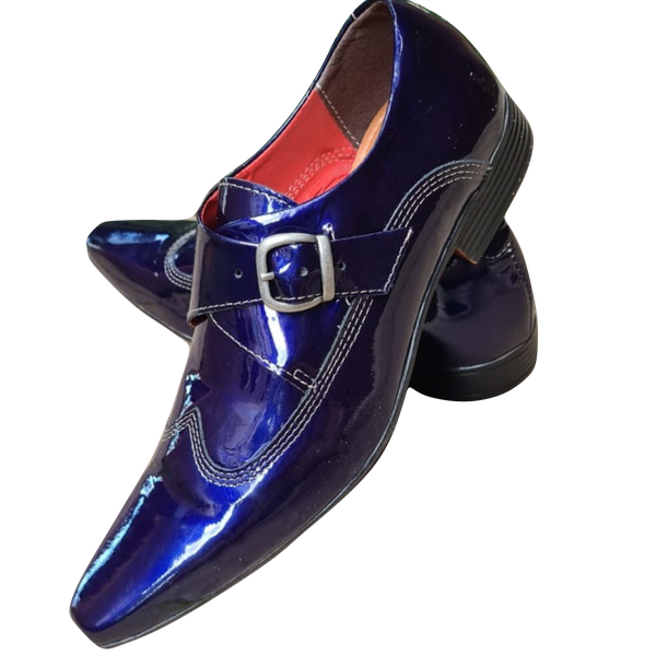 Sapato Masculino Italiano Em Couro Azul Seashore Ref: 1055