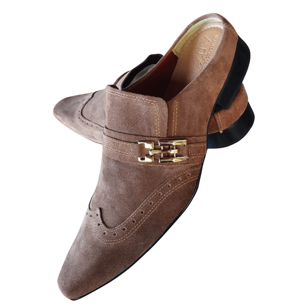 Babuche Masculino Dubai Em Couro Social Executivo Em Couro - Marrom - Choco Ref: 805 Outlet