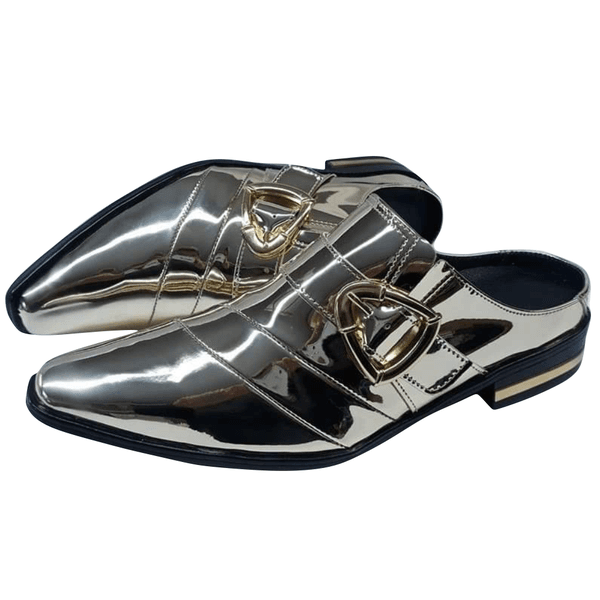 Babuche Masculino Dubai Em Couro Social Executivo Em Couro - Dourado - Strada D'oro Ref: 3006