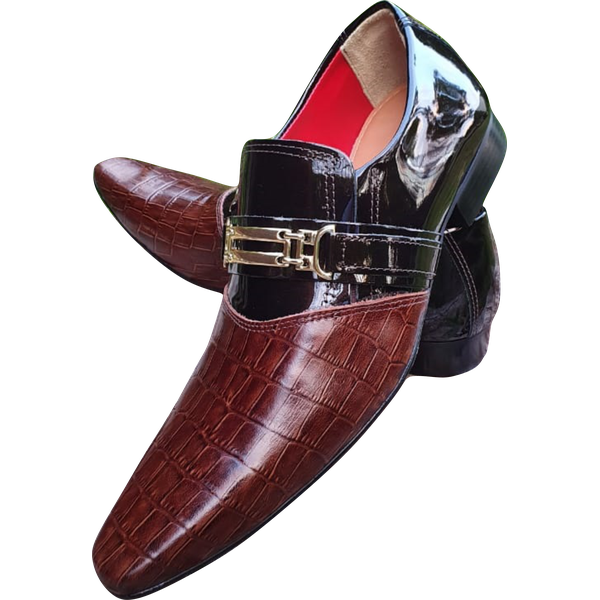 Sapato Masculino Italiano Em Couro Social Executivo Marrom Cobrero Marrom Ref:883