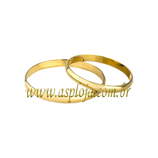 Alianças tradicional para casamento ou noivado em ouro amarelo 18K 2,00 mm