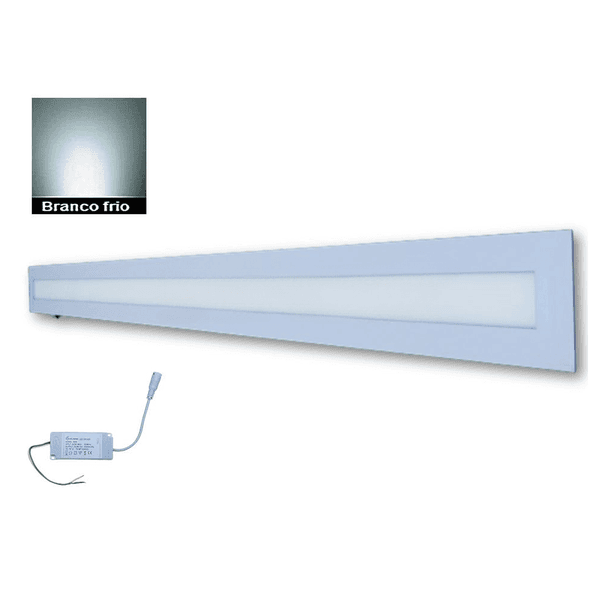 Luminária Painel Plafon Led 30w De Embutir 10x122 Branco Frio