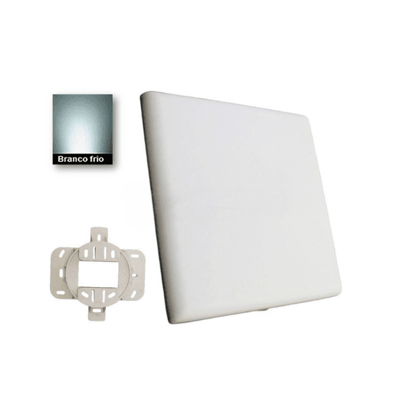 Plafon Quadrado Borda infinita 12w Led 10x10cm 2 Em 1 Branco Frio