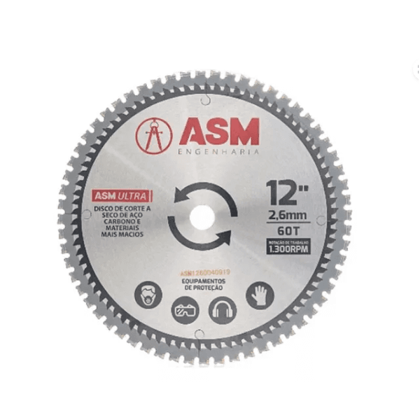 Disco De Corte Metal Asm Ultra Multiuso 12'' 60 Dentes