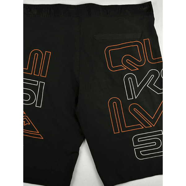 Bermuda Surf Quiksilver preta e laranja