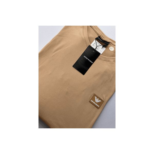 Camisa Peruana Armani Bege Simbolo emborrachado 