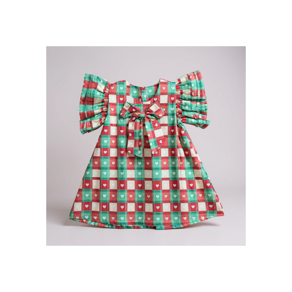 VESTIDO KAUANE - XADREZ CORAÇÃO