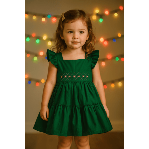VESTIDO MARRIE bordado-verde