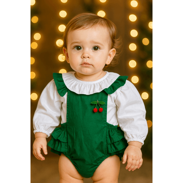 Conjunto Romper Babado c/ blusa-verde