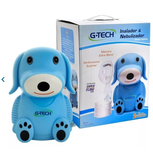 Inalador e Nebulizador G-Tech Nebdog Azul Bivolt com 1 unidade