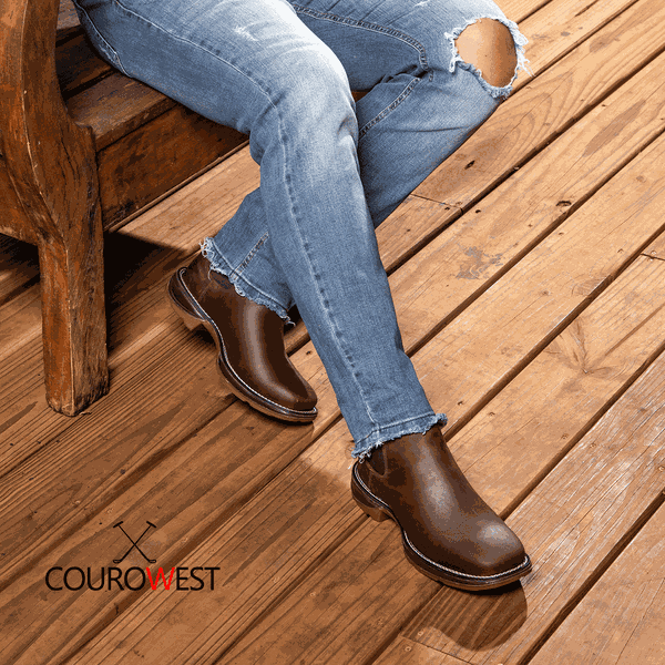 Bota Work Jump Comfort Couro Fóssil Tabaco | COUROWEST