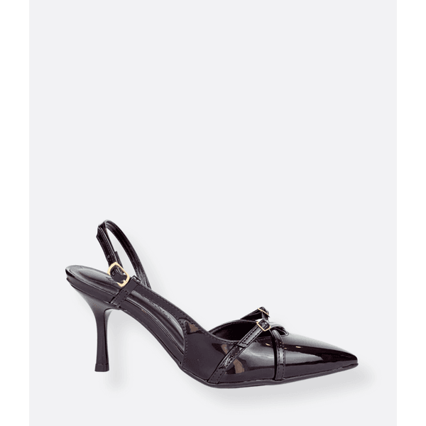 Slingback Lily Verniz Preto - ATRIVANCE