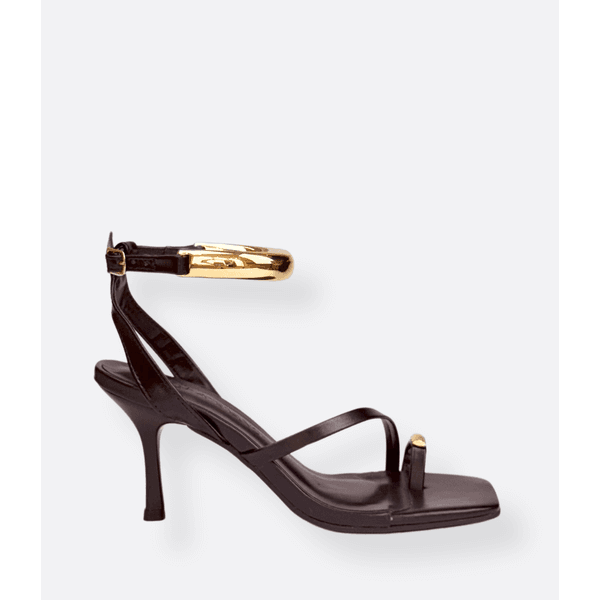 Sandália Preta Anel de Dedo Athena - ATRIVANCE