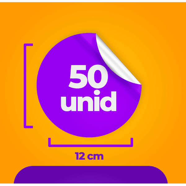50 Unidades - Adesivo Vinil (12x12cm)
