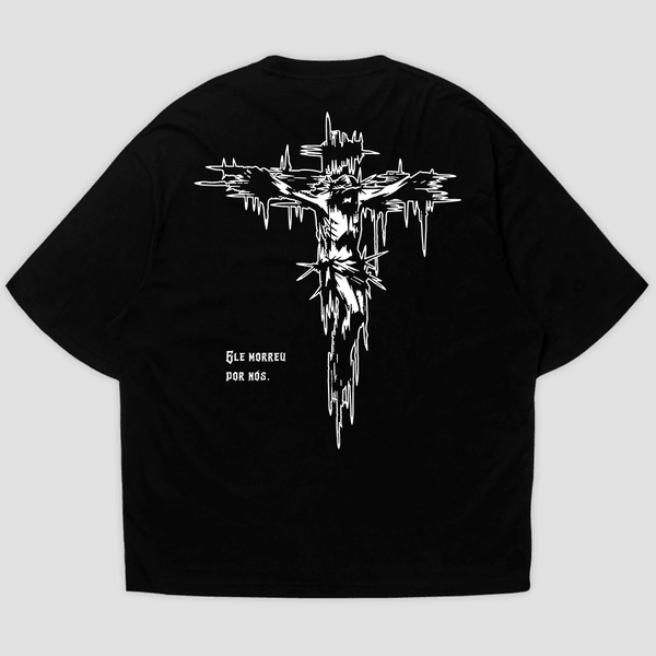 Camiseta Oversized Jesus na Cruz