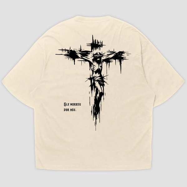 Camiseta Oversized Jesus na Cruz