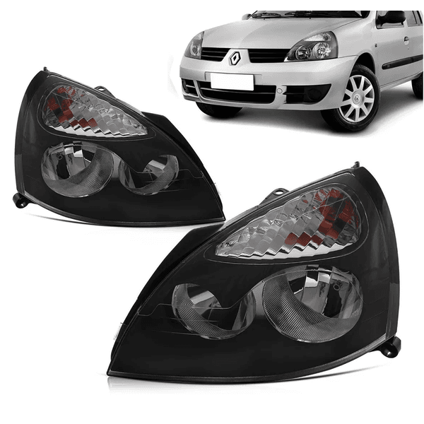 Farol Renault Clio 2003 Á 2005 - Máscara Preta