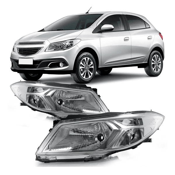 Farol Onix Prisma 2013 a 2019 Máscara Cromado - Importado