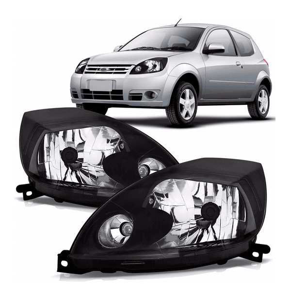 Farol Ford Ka 2012 á 2014 - Máscara Preta - Importado