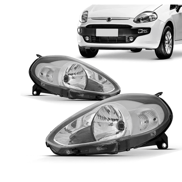 Farol Fiat Punto 2013 á 2017 Máscara Cromada- Importado