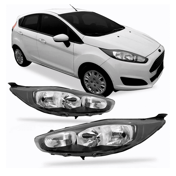 Farol New Fiesta 2014 Em Diante - Máscara Preta