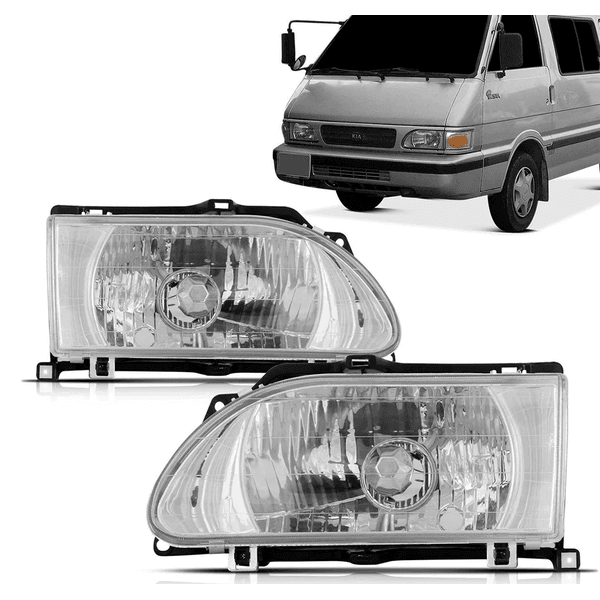 Farol Besta 1997 á 1999 Cromado - Lente De Plástico Original