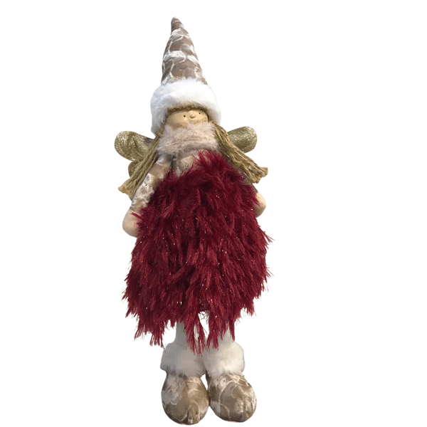 Anjo Decorativo em Pé Vermelho 46cm BT1172 Tok da Casa – Enfeite Natalino Elegante