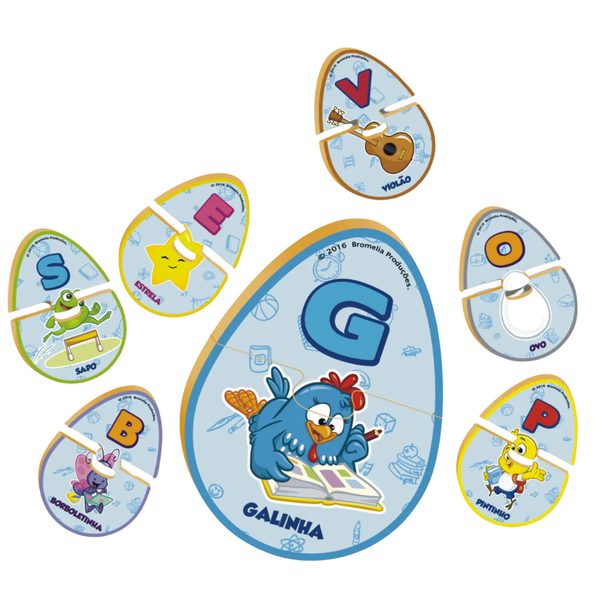 Jogo A ao Z 52 Peças Galinha Pintadinha – Nig Brinquedo Educativo Alfabeto