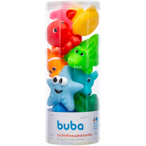 Bichinhos de Banho Amiguinho 18245 Buba | Kit com 10 Animais Divertidos para Bebês