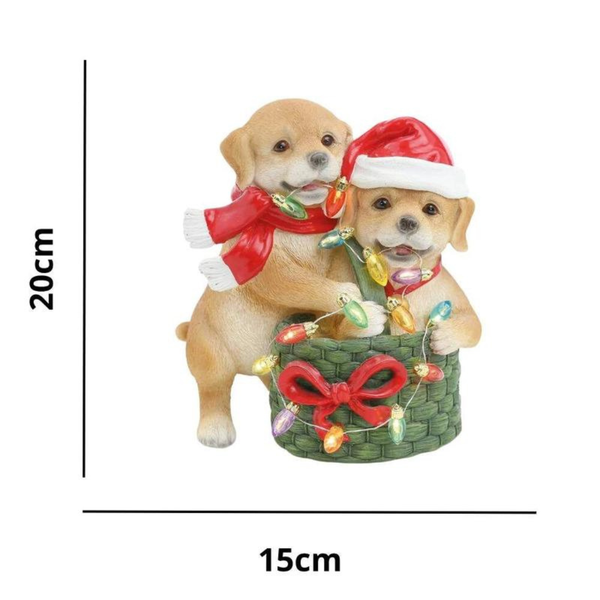 Cachorro Decorativo com Pisca LED 1006097 Cromus – Enfeite Natalino Iluminado