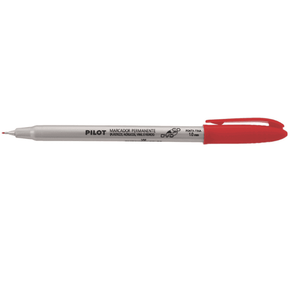 Marcador Permanente CD/DVD Ponta 1.0mm Vermelho Pilot