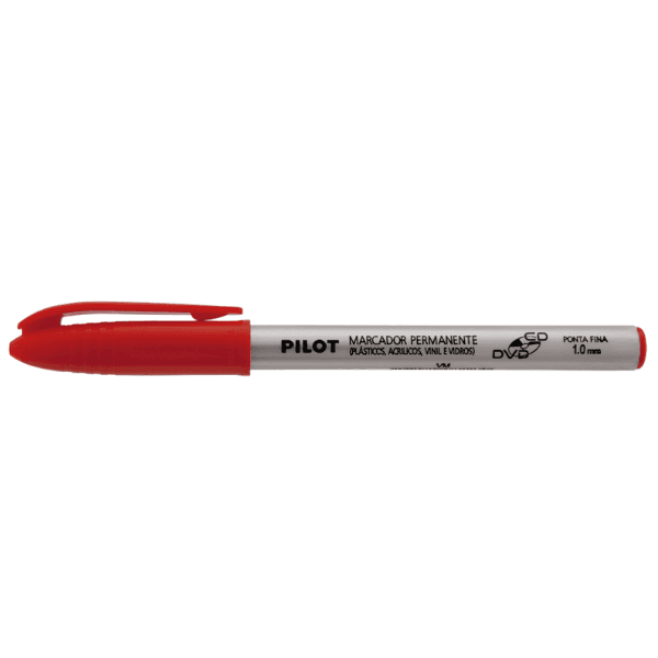 Marcador Permanente CD/DVD Ponta 1.0mm Vermelho Pilot
