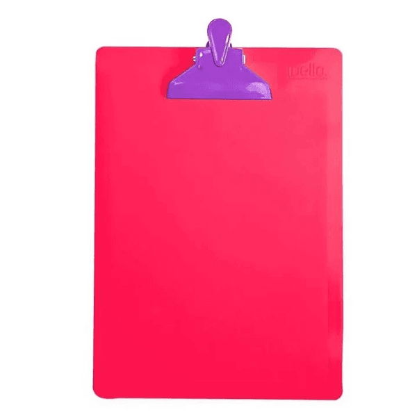 Prancheta Acrílica Ofício Pink com Prendedor 3007 Dello