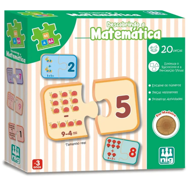 Jogo Descobrindo Matemática 20 Peças – Nig Brinquedo Educativo de Números