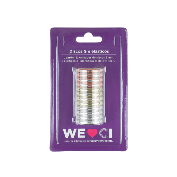 Kit Discos e Elástico Grande 31mm Treasure 312027 Caderno Inteligente