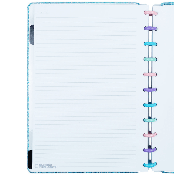 Caderno Universitário Glitter Oceano 80 Folhas CIGD4136 Caderno Inteligente