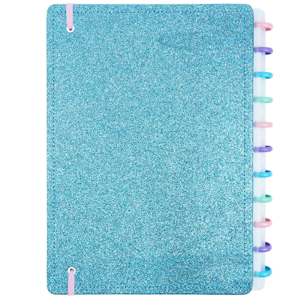 Caderno Universitário Glitter Oceano 80 Folhas CIGD4136 Caderno Inteligente