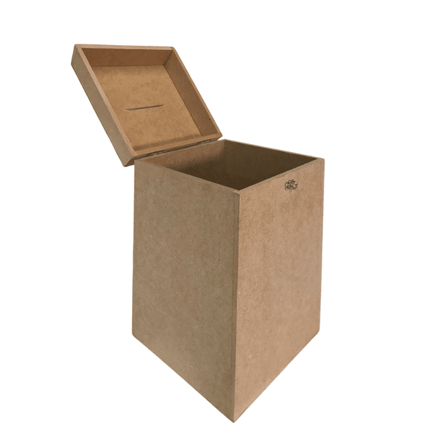 Urna de MDF Grande com Fecho e Cadeado 20x20x30 – Pirâmide F.N Artesanato