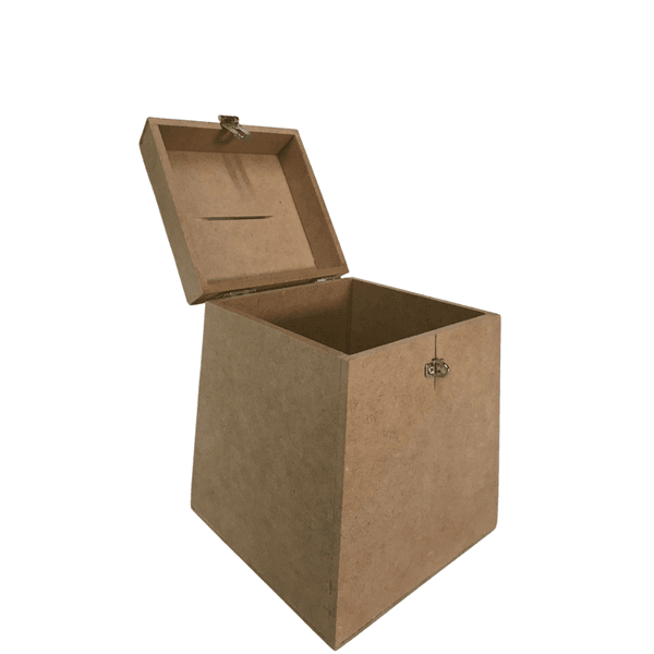Urna de MDF Pequena com Fecho e Cadeado 16x16x19 – Pirâmide F.N Artesanato