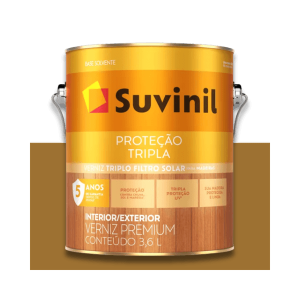 SUVINIL VERNIZ TRIPLA PROTEÇÃO FILTRO SOLAR BRILHANTE CANELA 3,6L