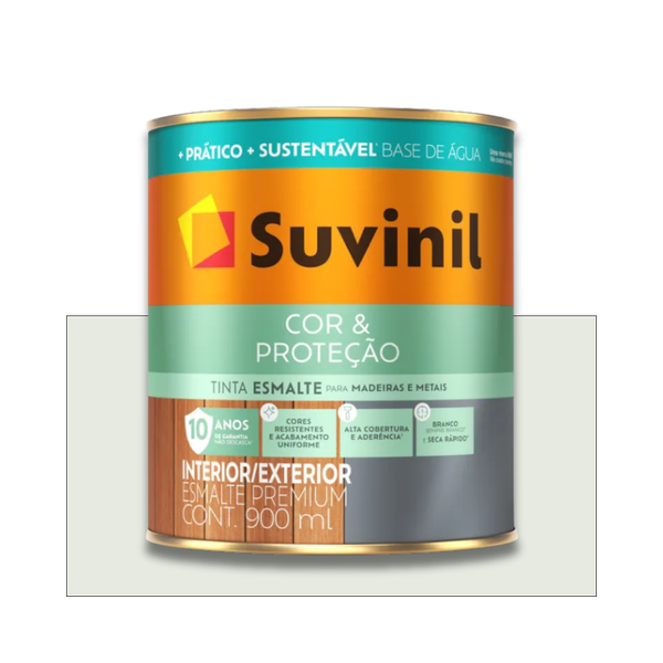 SUVINIL ESMALTE COR E PROTEÇÃO BASE ÁGUA BRILHANTE GELO 900ML