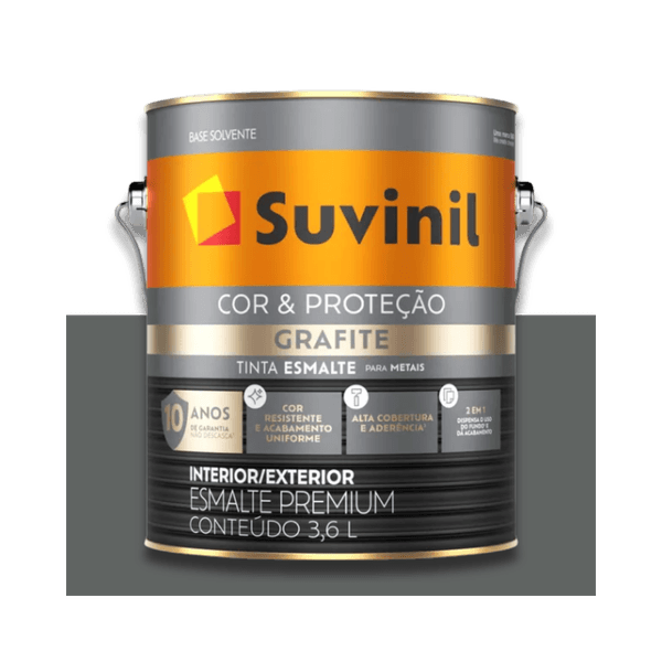 SUVINIL ESMALTE COR E PROTEÇÃO FOSCO GRAFITE CLARO 3,6L